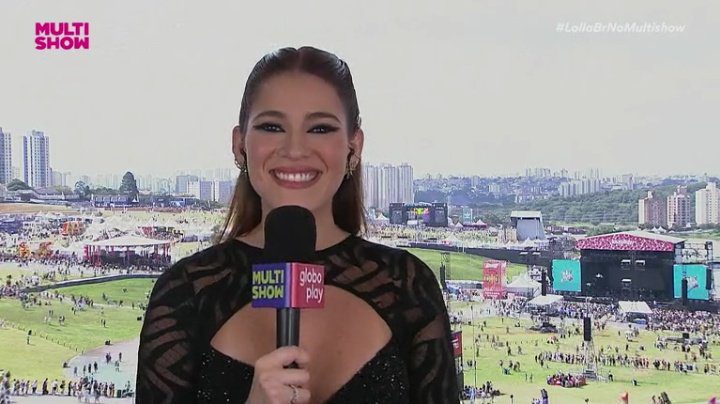 Ana Clara na cobertura exclusiva do Lollapalooza 2023 (Foto: Reprodução/Multishow)